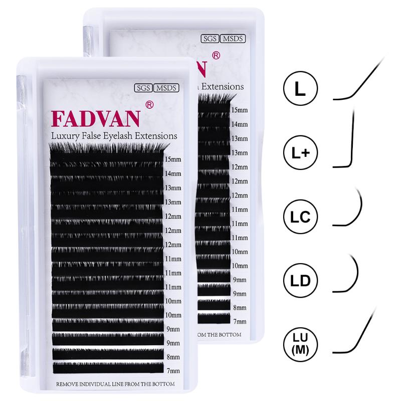 

16 Rows L/L+/LC/LD/LU Curl Faux Mink Eyelash Extensions Black 7-15mm Mixed Individual Eyelashes For Grafting L Shaped Lashes