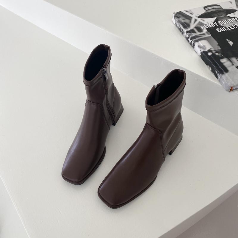 

Round Toe Woman Flat Boots Women's Rubber Shoes Rain Luxury Designer Boots-women Booties Ladies Low Mid Calf Fashion