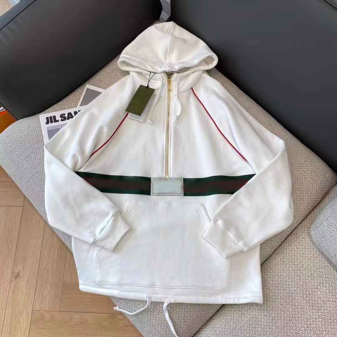 

Stylist Women' Cardigan Hoodies Simple 21AW StreetWear Jacket Classical Style Zipper Long Sleeve High Street Element Top Color -L, Red