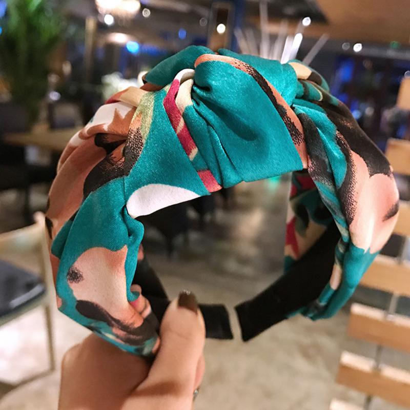 

Fashion Hairband Women Elastic Bowknot Wide Headband Headwrap Accessories Wide Side Hoop Hair Headdress Ornament
