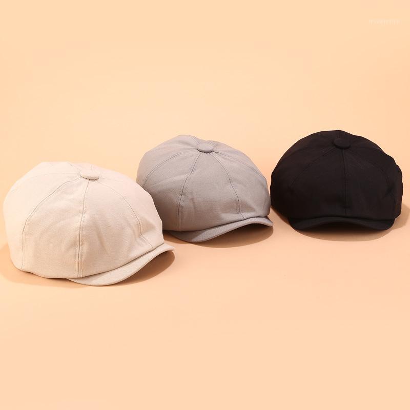 

Vintage Unisex Autumn Winter Newsboy Caps Men And Women Warm Tweed Octagonal Hat For Male Detective Hats Retro Flat Caps chapeau1, Black