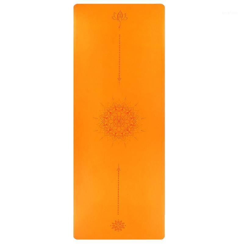 

New Mandala PU Natural Rubber 1.5MM Yoga Mat with Position Line Non-slip Widen Cushion Yoga Hall Gym Fitness Pads 183*68CM1, Black
