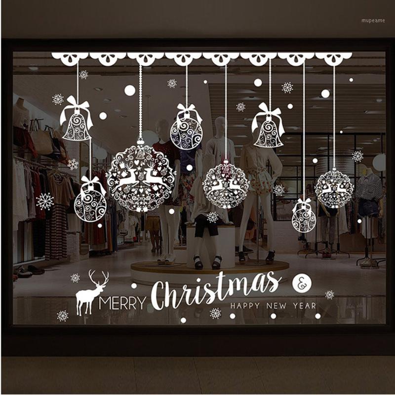 

Christmas Cute Snowman Restaurant Mall Decoration Snow Glass Window Stickers DIY Decal Snowflake Xmas Art Decor Bells Deer#31