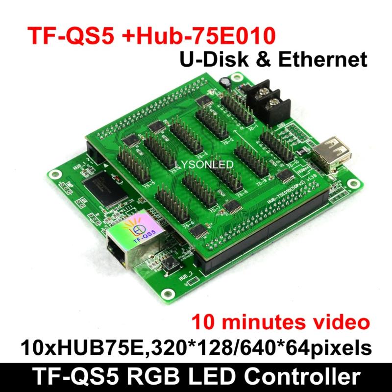 

Beautiful P4 P5 P6 LED Video Card TF-QS5 320x128Pixels Gigabit Ethernet+U-disk Support Any Scan Mode 10 Minutes Capacity