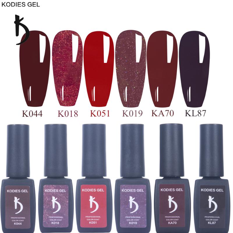 

KODIES GEL Nail Polish Vernis Semi Permanent UV Gels Polishes Wine Red Color 8ML Manicure Gellak for DIY Nail Art Supplies New, K044
