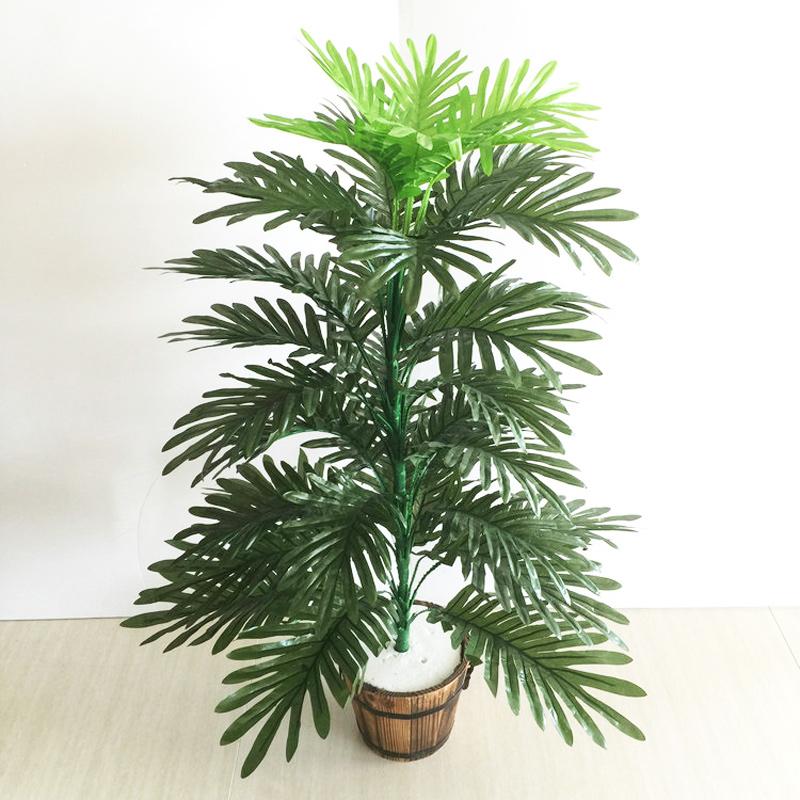 

90cm 39 Heads Tropical Monstera Large Artificial Palm Tree Fake Coconut Tree Silk Palm Leaves False Branches For Home Decor, Green