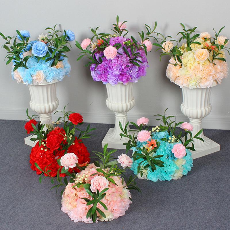 

35-40CM Olive branch Dahlia road guide artificial flower ball DIY bouquet wedding decor backdrop table flower rose leaf berry, 09