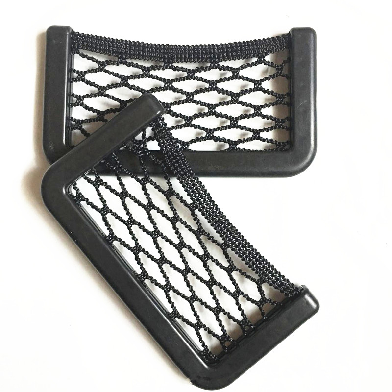 

15X8cm Automotive Bag With Adhesive Visor Car Net Organizer Pockets Net Convenient cell phone Bag Phone Case Cover F or Car Fast Shipping, Black
