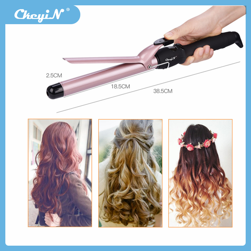 Temperature Setting Electric Hair Curler Long Curling Tong Wand 13-38mm Professional Hair Curling Iron LCD Screen-image-750646766