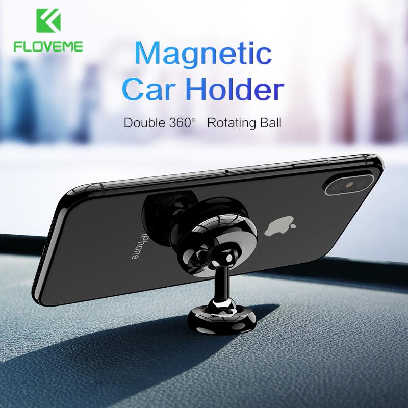 

FLOVEME Universal Magnetic Car Phone Holder Stand in Car For 11 7 8 XR Magnet Auto Cellular Cell Mobile Phone Support, Silver