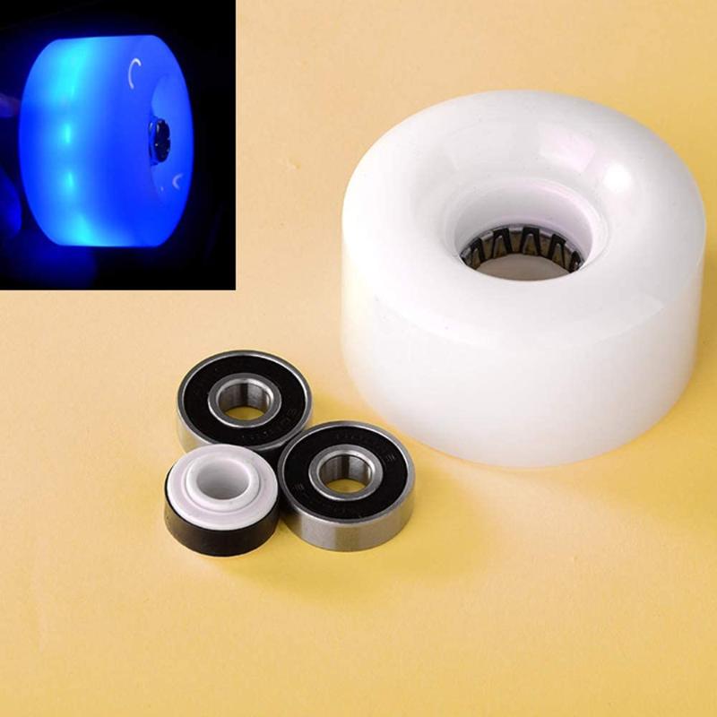 

8 Pcs/Lot Pu Rubber Skate Wheels Lighting Skateboard Wheels Cruiser 54x32mm Bushing Truck Shockproof Accessories, Pink