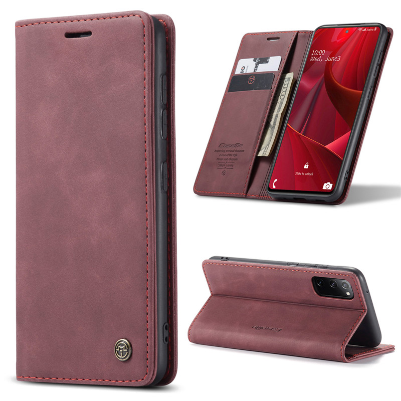 

Multifunctional Leather Cases Retro Frosted Bank Card Holder Wallet Phone Case For Samsung Note 20Ultra S20FE S20 S10 S9 S8 A51 A71 M31 DHL, Brown