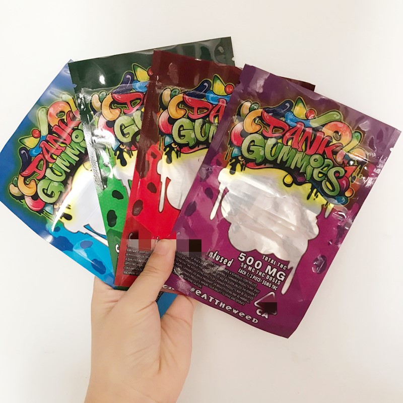 

Edibles Packaging 500MG DANK Gummies bags Worms Edibles Bears Cubes Gummy bags Wholesale from Factory 2020 54453