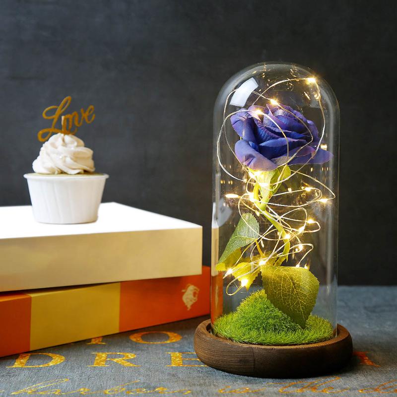 

Imitation Rose Lantern Immortal Rose Simulation Lamp Immortal For Mother'S Day Valentine'S Day Gift,Artificial Flower, Red