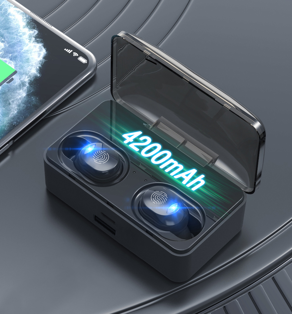 

TWS Bluetooth 5.1 Earphones 4200mAh Charging Box Wireless Headphone 9D Stereo Sports Waterproof Earbuds Headsets With Microphone