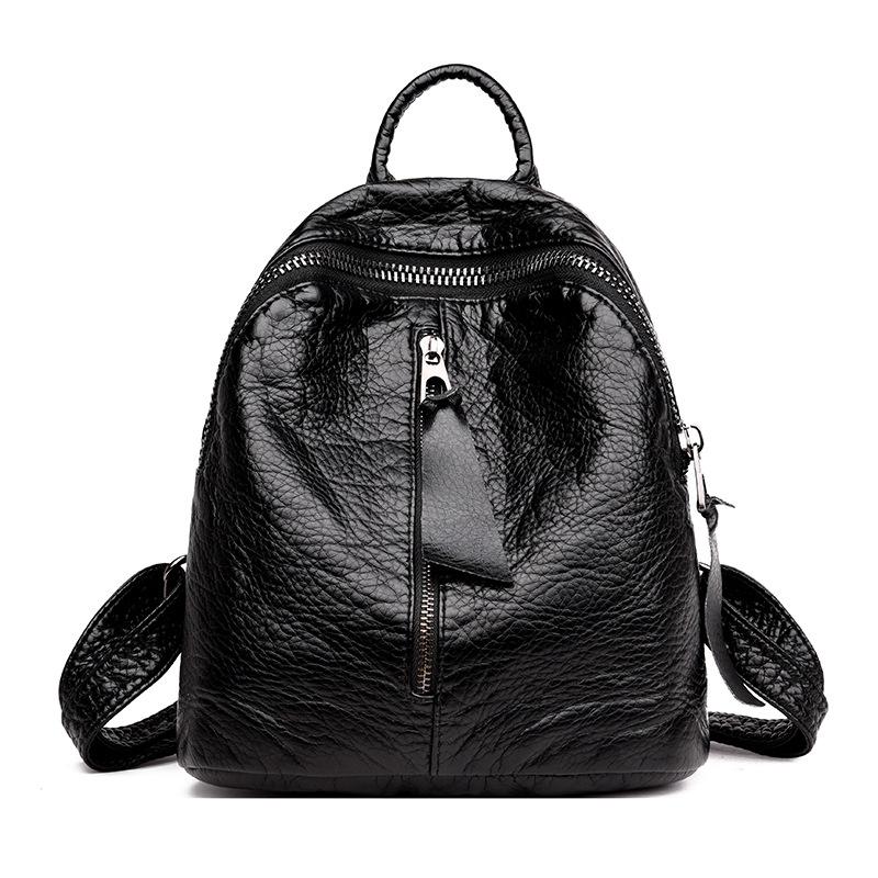 

Mini Backpack Female soft PU Leather Backpacks For Teenage Girls Fashion Shoulder Bags Black Mochila Feminina Daypack purse