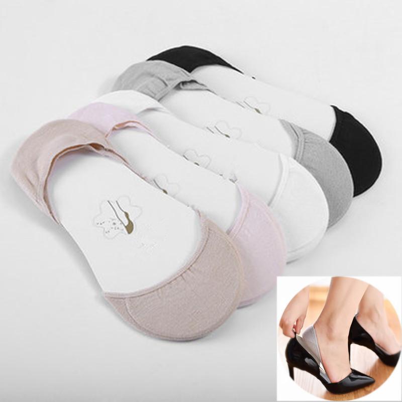 

2020 Invisible Boat Socks Non-slip Shallow Mouth Socks Cotton Summer Solid Color Women, Beige