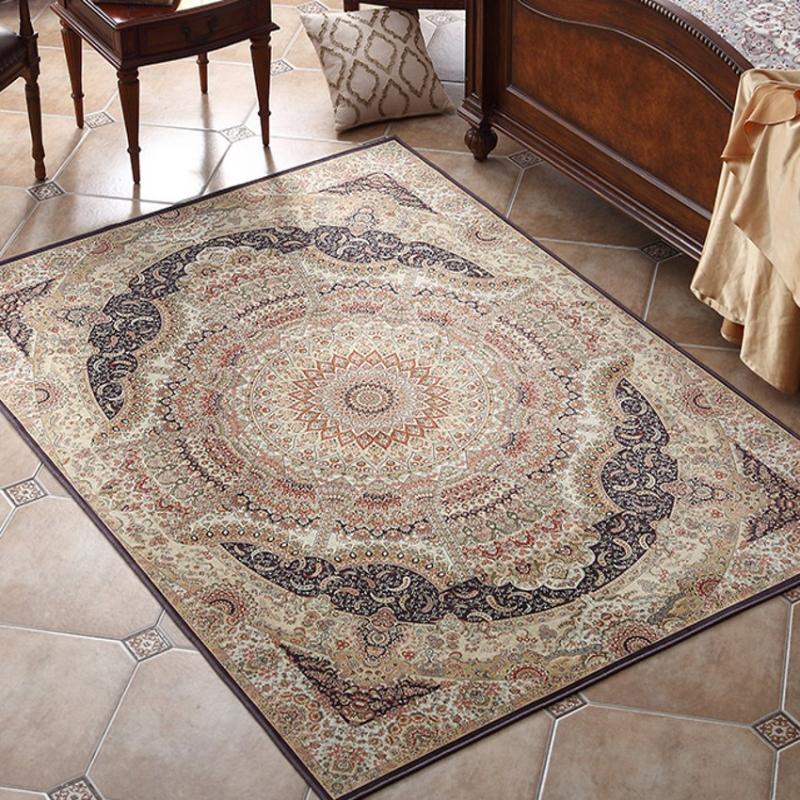 

Big size retro living room coffee table Persian carpet, American style bedside rug, Pastoral home decoration floor mat, As picture