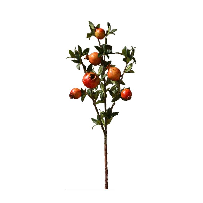 

Pomegranate Wall Decoration Bouquet Dried Flower Wreath For Door Hanging X Fake Berries Natural Rattan Spring Simulation Fruit, Green