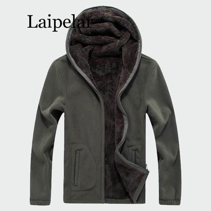 

Laipelar Men's Winter Fleece Jackets 2019 New Warm Male Tactical Jacket Thermal Breathable Hooded Mens Thick Coats -81, Black