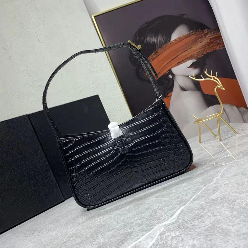 High quality Hobo Crossbody bags Luxury Handbags Designer Women handbag Crocodile genuine leather Totes Underarm Stray bag Plain Letter canvas Bl