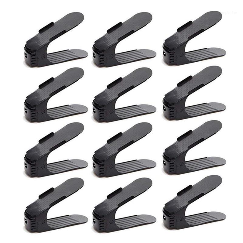 

Adjustable Shoe Organizer-Shoe Slot Space Saver Rack Holder (12 Pcs-Black)1