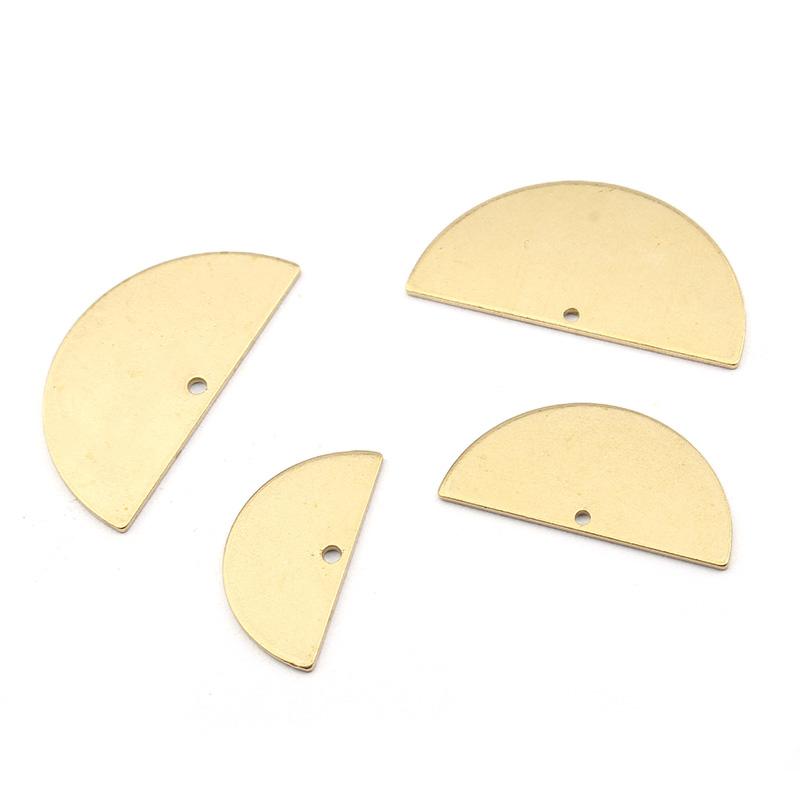 

1pack Raw Brass D Semicircle -shape Half Round Charms Earrings Blank Pendant Round Disc Stamping For DIY Jewelry Making Supplies
