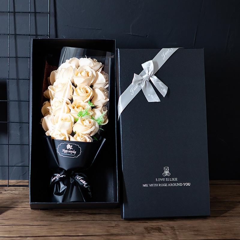 

Valentine's Day gift DIY Artificial Flowers Rose Soap Flower Gift Rose Box Bouquet Wedding Home Festival