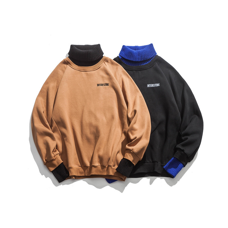 

2021 New Autumn Kong Plain High Collar Men Women Bf Artistic Style Coat E3TB, Khaki.