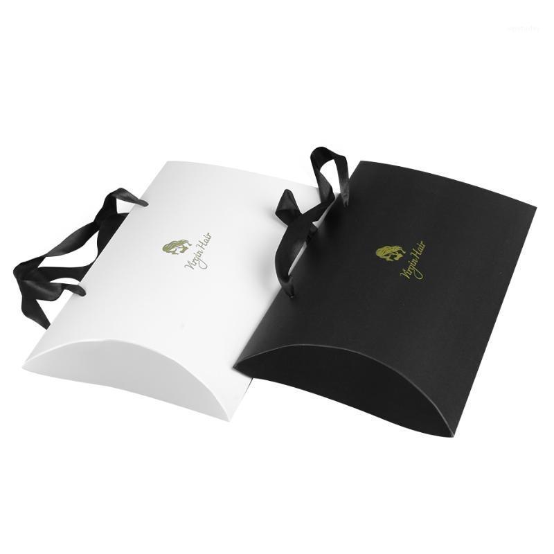 

Stock Virgin Hair extensions packaging paper pillow box,Custom logo brand name metal stickers,OEM Hair wrap bundle packing box1