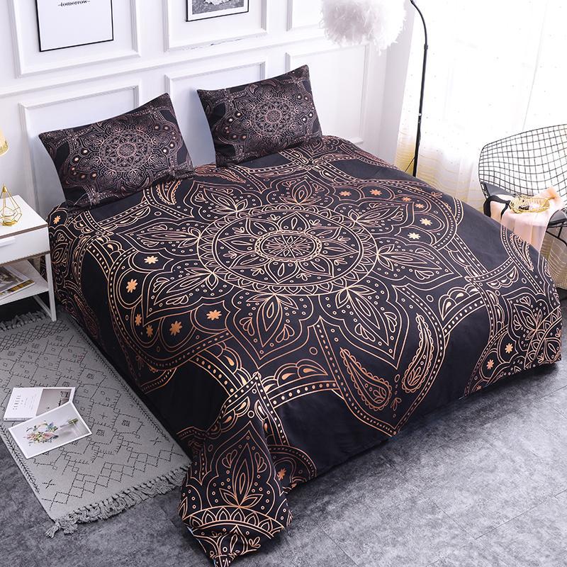 

40Bronze Mandala Bedding Sets Duvet Cover Queen / King Size Bohemian Luxury Bedding Home Decor, Sxj0425