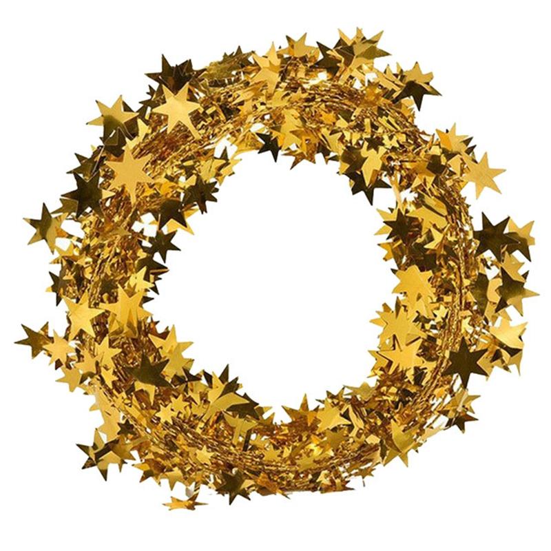 

10Pcs 7.5M Christmas Tree Hanging Star Pine Tinsel Stars Rattan Garland Home Christmas Decoration Ornament, Silver