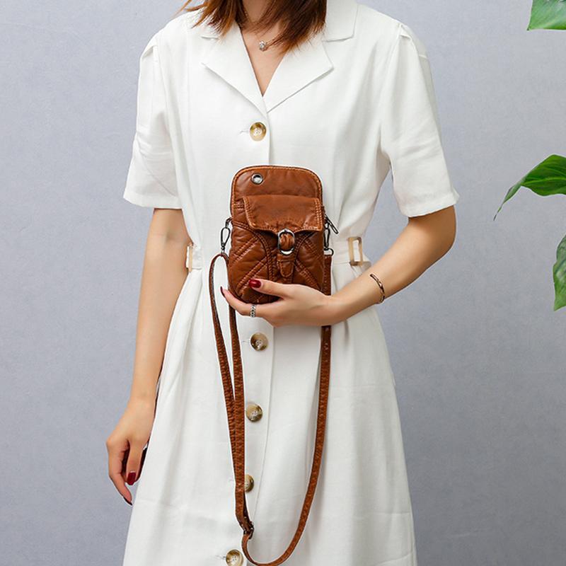 

New Mobile Phone Mini Bags Small Clutches Shoulder Bag Crocodile Leather Women Handbag Brown Female Purse Crossbody Flap Black, Bag black 02