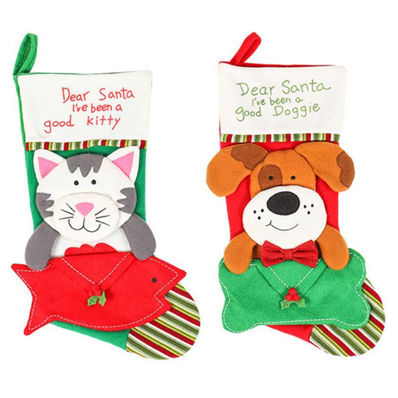 

Cartoon Christmas Stockings Plush Gifts Xmas Tree Hanging Kids Gift