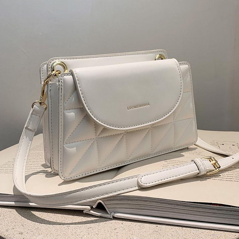

Mini Square Crossbody Bag Female New Quality Leather Flap Bags Elegant Vintage Shoulder Messenger Bag Solid Color Travel Purses, Black