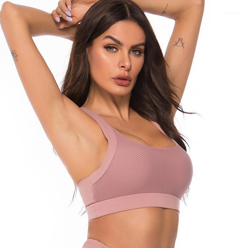 

Women Sexy Crisscross Seamless Fitness Yoga Tops Removable Pads Workout Running Bra Shockproof Solid Gym Bra Sports Brassiere1, Gray
