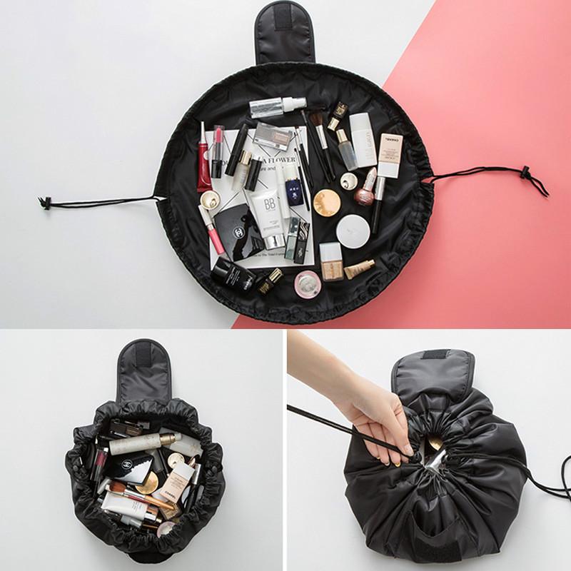 

Women Drawstring Travel Cosmetic Bag Makeup Bag Organizer Make Cosmetic Case Storage Pouch Toiletry Beauty Kit Box