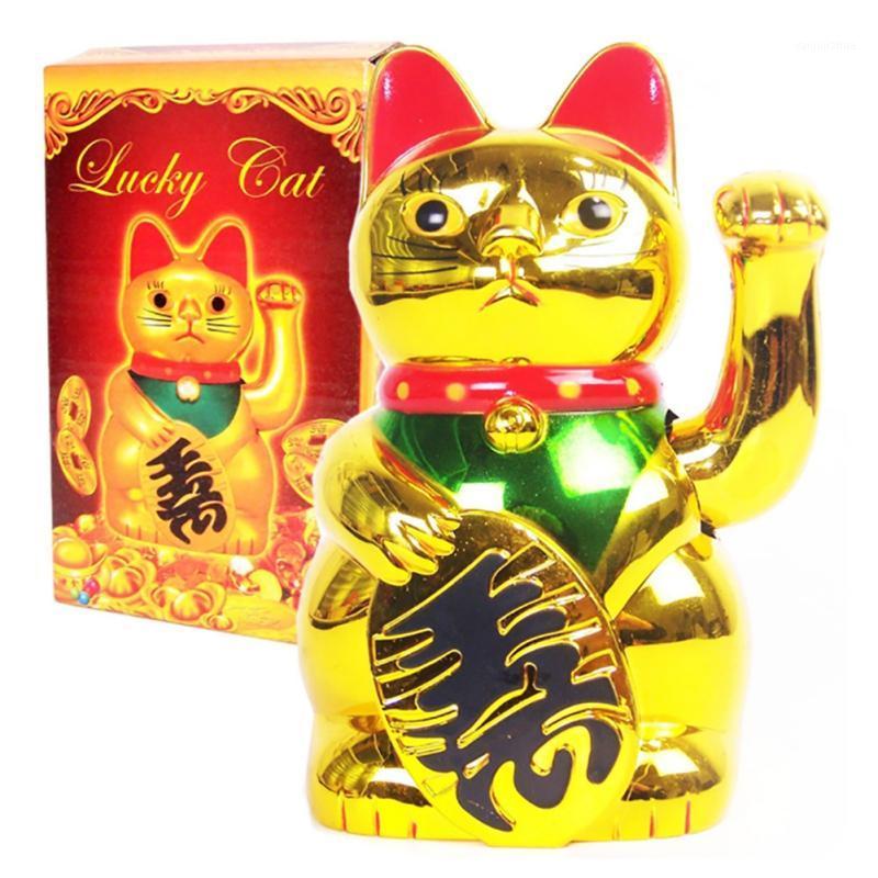 

Electric Chinese Lucky Wealth Waving Cat Gold Waving Hand Cat Home Decor Welcome Sculpture Car Interior Ornament1