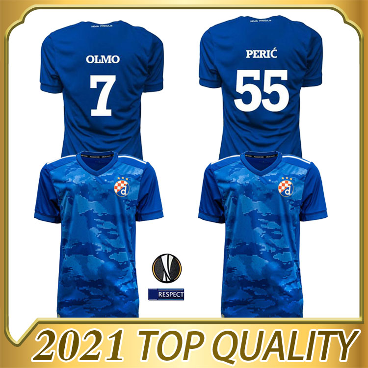 

2020 2021 GNK Dinamo Zagreb Soccer Jerseys Home Blue ORSIS PETKOVC PERIC OLMO ADEMI GOJAK men Football Shirts uniforms, Black;yellow