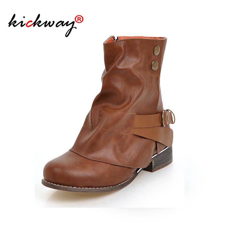 

Women Boots Warm Winter Ankle Snow Boots Thicken Non-slip Zip Girl's Pu Leather Shoes For College Students Large Size 34-48 14, Black