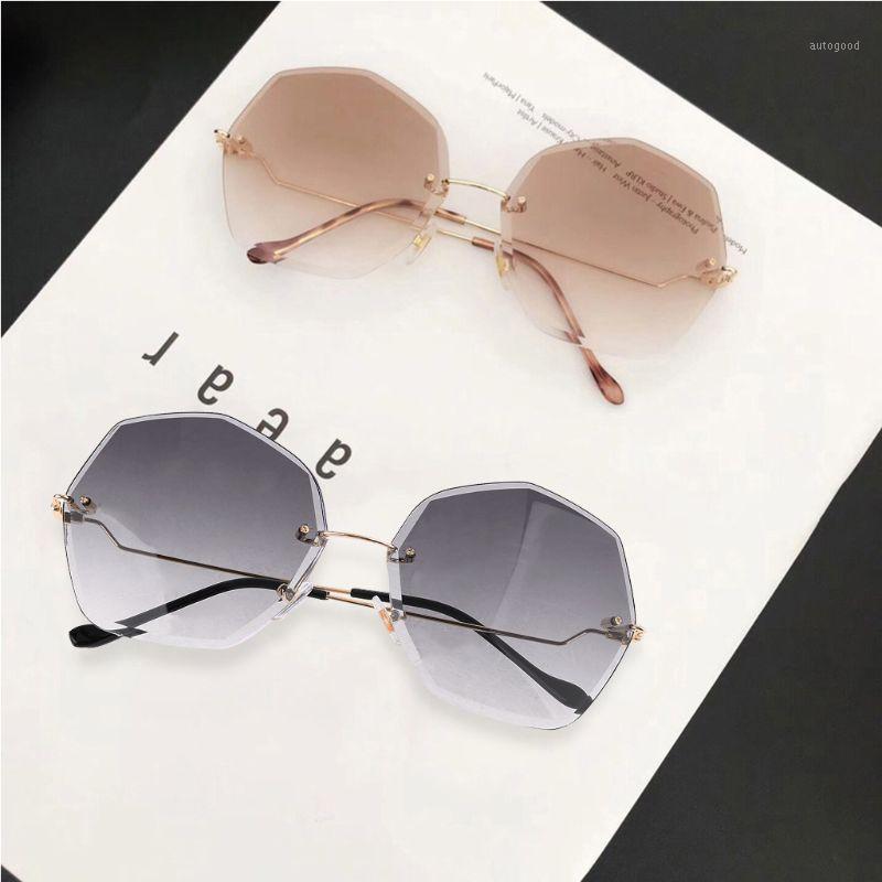 

Sunglasses Fashion Women Trend Polygon Irregular Frameless Street Pography Glasses 649C1