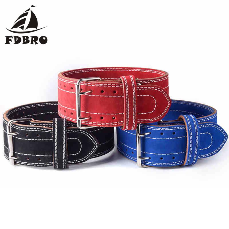 

FDBRO Leather Weightlifting Belt Powerlifting, Gym, Exercise Back Support Squats, Power Cleans Heavy Duty Men Women Free Post, Red