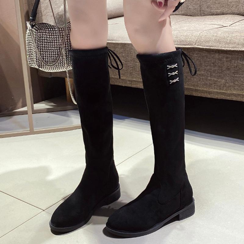 

Women's Boots Autumn Sexy Thigh High Heels High Sexy Winter Footwear Female Shoes Luxury Designer Round Toe Low