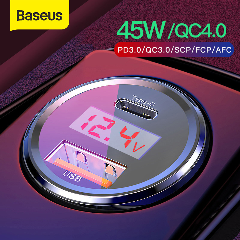 

Quick Charge 4.0 3.0 Car Charger For Xiaomi Mi 9 Redmi Note 7 Pro 45W PD Fast Phone Charger AFC SCP For iPhone 11 Pro Max