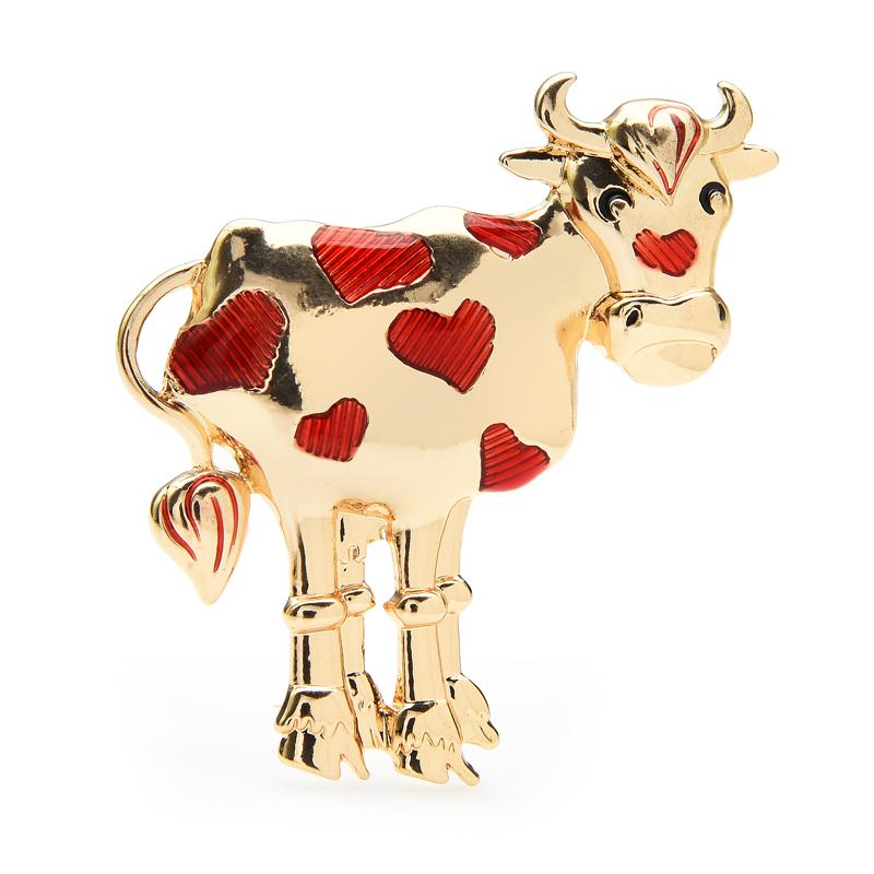 

Pins, Brooches Wuli&baby Lovely Vintage Heart Cattle For Women Cow Ox Animal Party Casual Brooch Pins Gifts