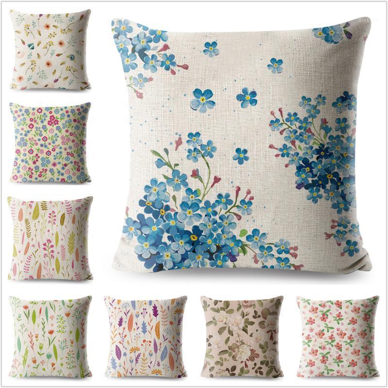 

Flowers Cushions Cover Home Decor Printed Plant Floral Pillowcase Signature Cotton Decorative Throw Pillows Decor Pillow Case1