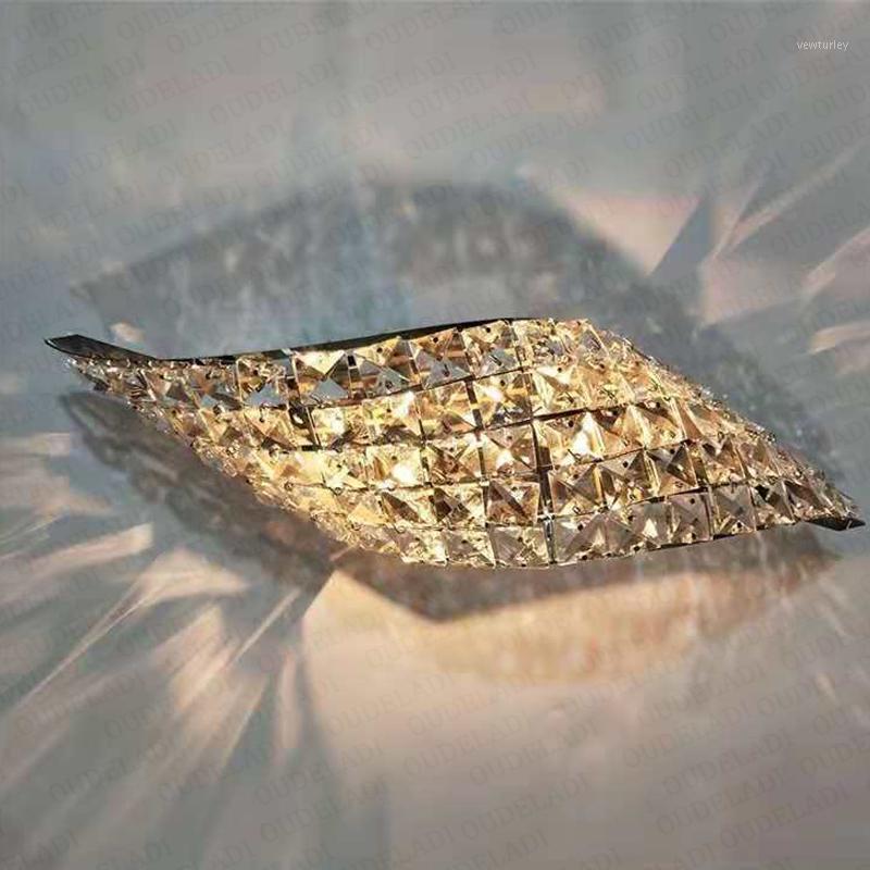 

Fashion simple modern wall lamp fashion living room bedroom bathroom creative G4 stainless steel crystal wall lamp1