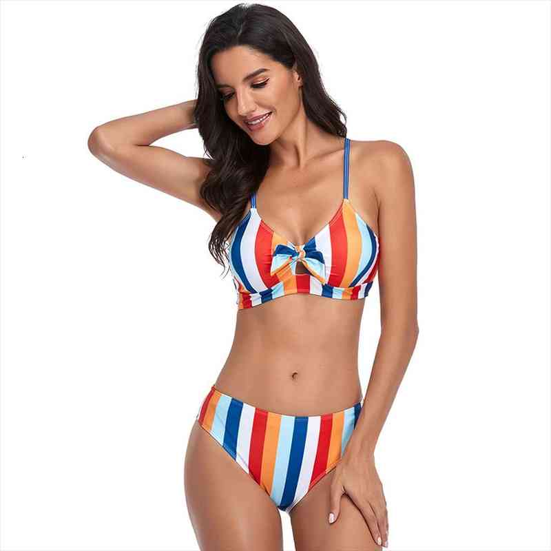 

striped swimsuit women summer suits push up low waist bikini set thong two piece suit bandage swimsuit ladies, White;black