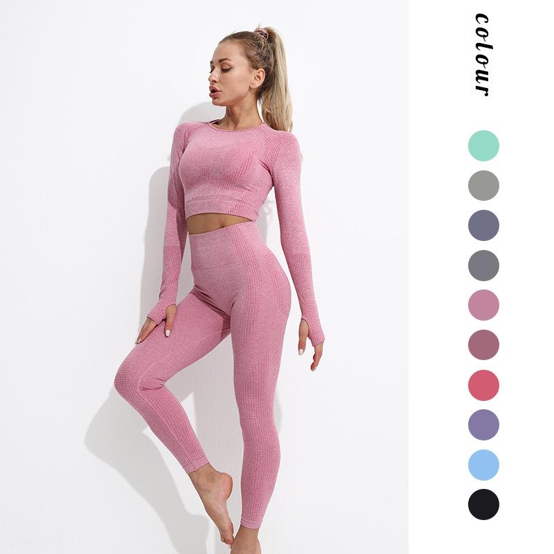 

Autumn/winter Seamless Yoga Suit Long Sleeve Yoga Suit Female Sports Bra Gym Clothes Women Tights Girls Outdoor Running, Blue bra