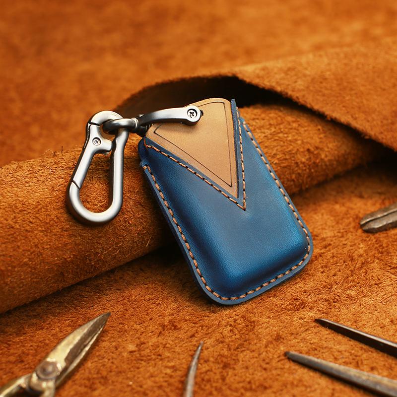 ontto for Land Rover Car Key Cover Zinc Alloy Suede Leather Key Fob Cover Protector for 2018 2019 Land Rover Range Rover Sport Evoque Velar Discovery 5 Smart Car Key Case 5 Buttons Brown